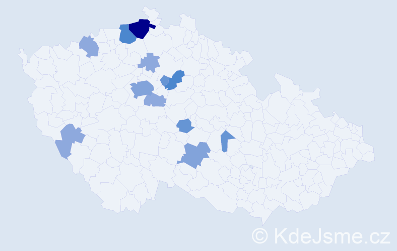 Příjmení: 'Labutová', počet výskytů 33 v celé ČR