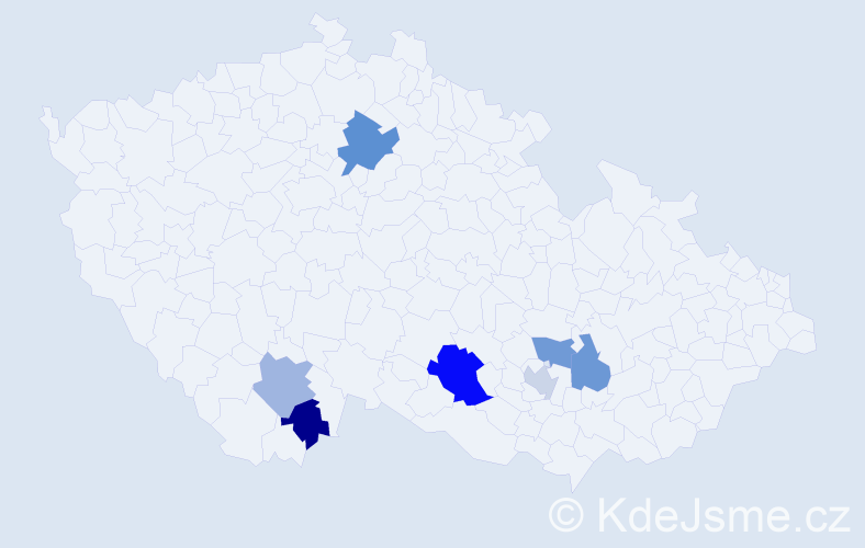Příjmení: 'Kunštek', počet výskytů 10 v celé ČR