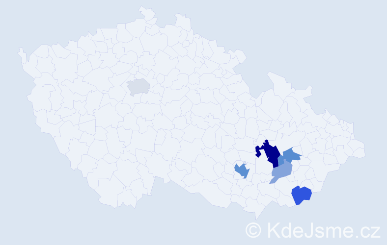 Příjmení: 'Zmidloch', počet výskytů 18 v celé ČR