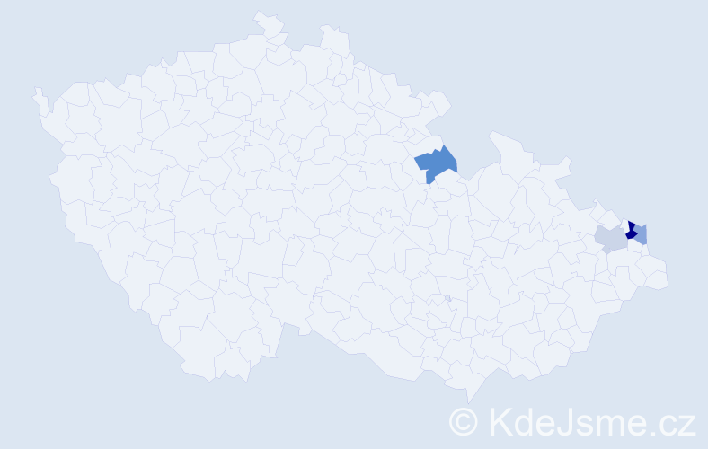 Příjmení: 'Kubančík', počet výskytů 6 v celé ČR