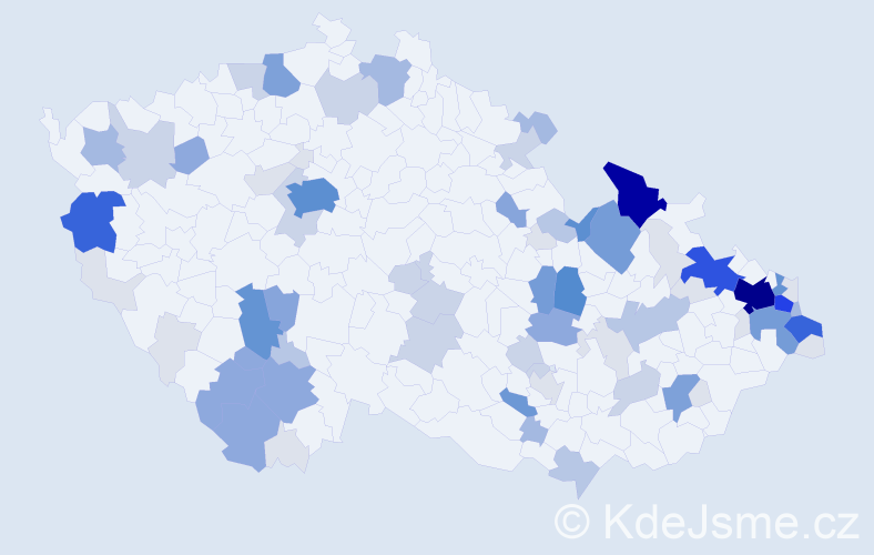 Příjmení: 'Hečko', počet výskytů 325 v celé ČR