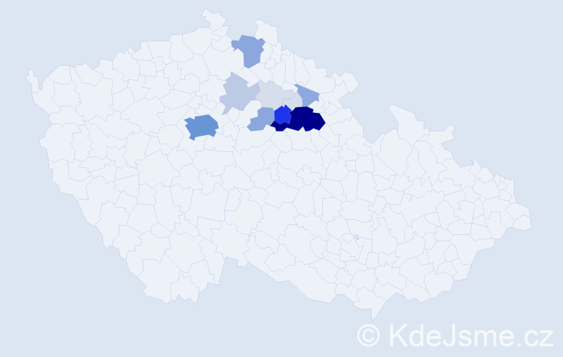 Příjmení: 'Dymeš', počet výskytů 54 v celé ČR