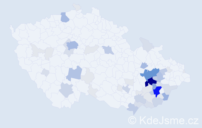 Příjmení: 'Barboříková', počet výskytů 188 v celé ČR