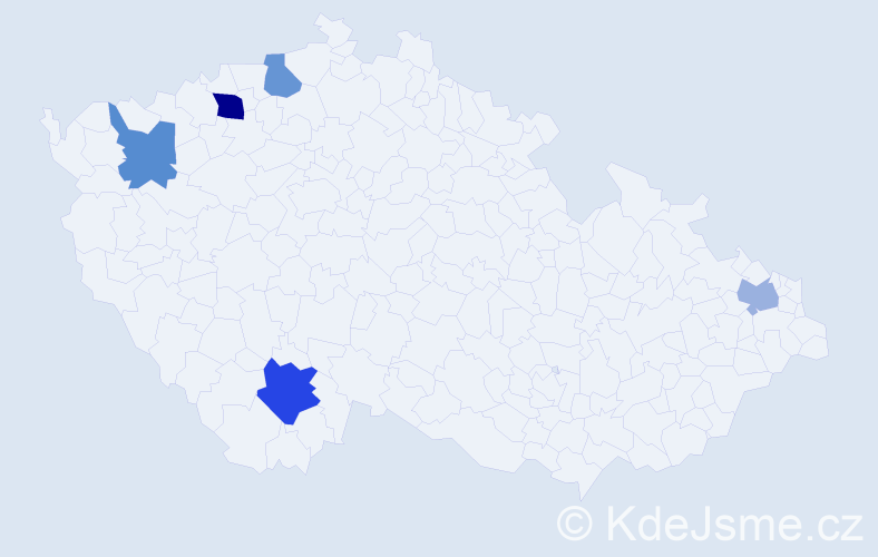 Příjmení: 'Kočíšková', počet výskytů 7 v celé ČR