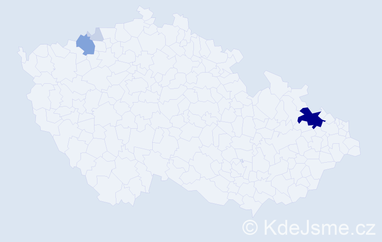 Příjmení: 'Dučková', počet výskytů 16 v celé ČR