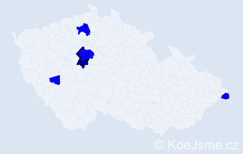 Příjmení: 'Jimelová', počet výskytů 6 v celé ČR
