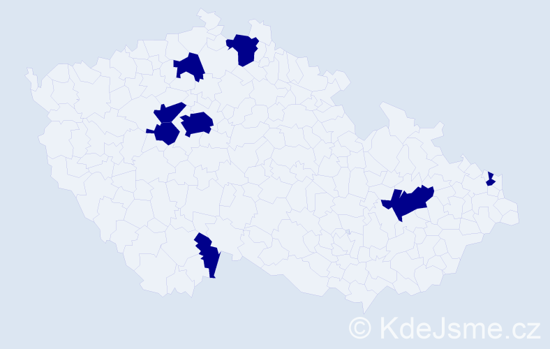 Příjmení: 'Barčiak', počet výskytů 8 v celé ČR