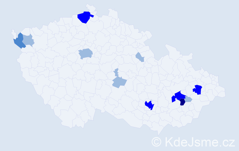 Příjmení: 'Logaj', počet výskytů 23 v celé ČR