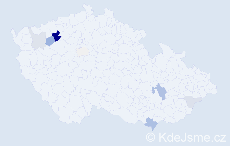 Příjmení: 'Merdová', počet výskytů 21 v celé ČR