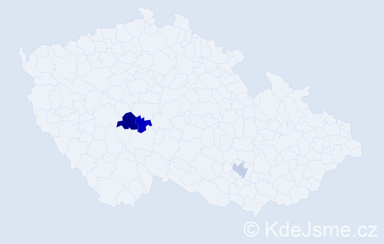 Příjmení: 'Kendel', počet výskytů 5 v celé ČR