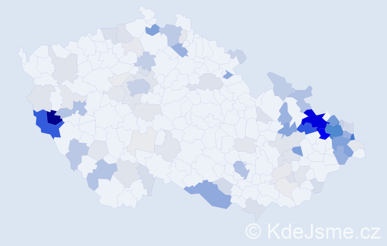 Příjmení: 'Knoppová', počet výskytů 405 v celé ČR