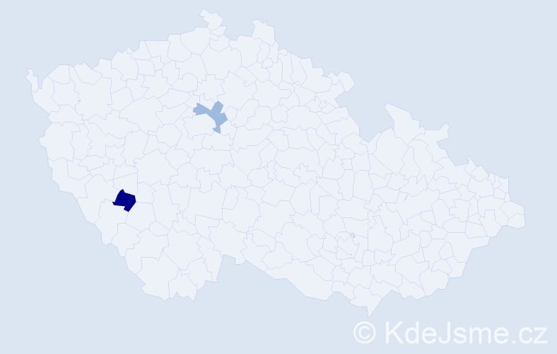 Příjmení: 'Mídová', počet výskytů 5 v celé ČR