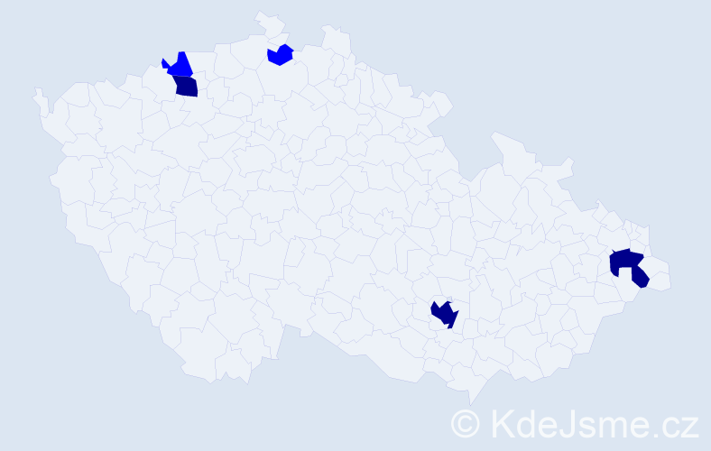 Příjmení: 'Pádár', počet výskytů 8 v celé ČR