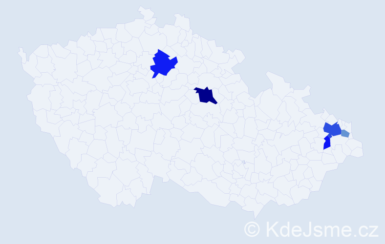 Příjmení: 'Kosniovská', počet výskytů 11 v celé ČR