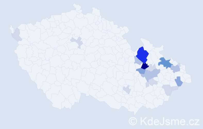 Příjmení: 'Kaller', počet výskytů 53 v celé ČR