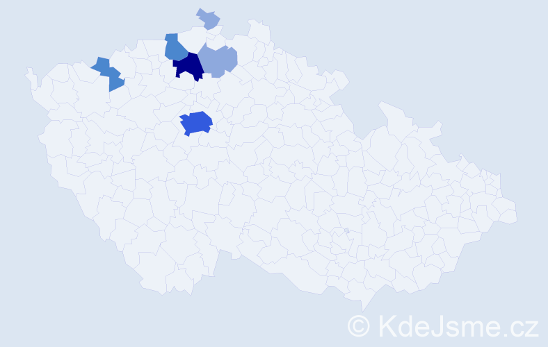 Příjmení: 'Tlatla', počet výskytů 14 v celé ČR