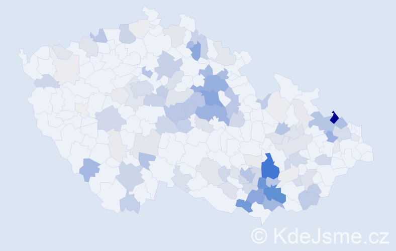 Příjmení: 'Kramář', počet výskytů 449 v celé ČR