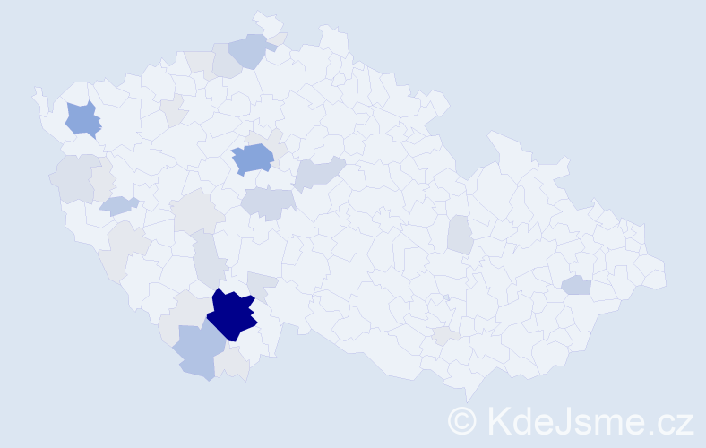 Příjmení: 'Liebl', počet výskytů 115 v celé ČR