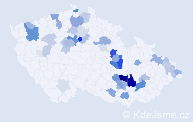 Příjmení: 'Pásek', počet výskytů 137 v celé ČR