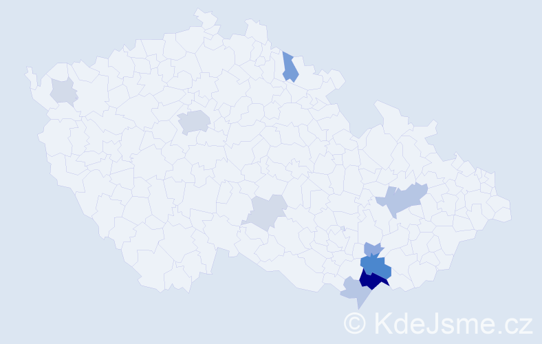 Příjmení: 'Rylka', počet výskytů 40 v celé ČR