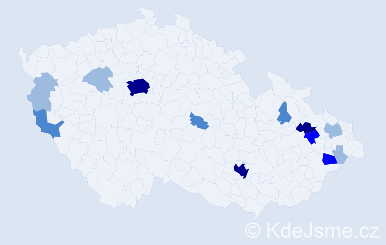 Příjmení: 'Pauler', počet výskytů 29 v celé ČR