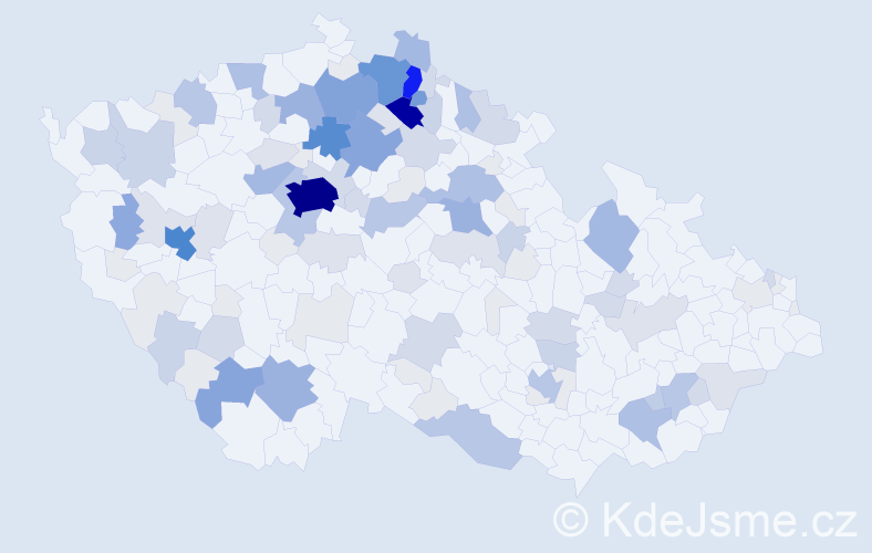Příjmení: 'Bursová', počet výskytů 492 v celé ČR