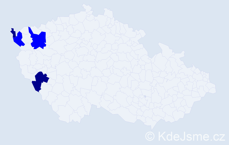 Příjmení: 'Vendlbergerová', počet výskytů 10 v celé ČR