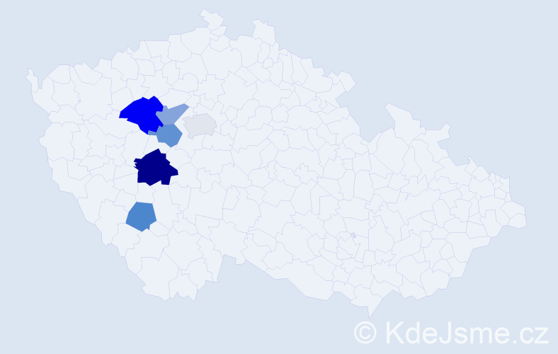 Příjmení: 'Cedl', počet výskytů 9 v celé ČR