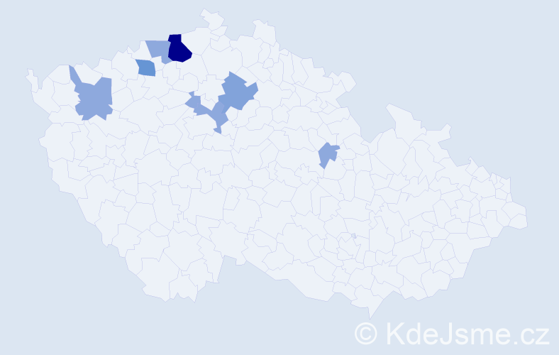 Příjmení: 'Burkovec', počet výskytů 18 v celé ČR