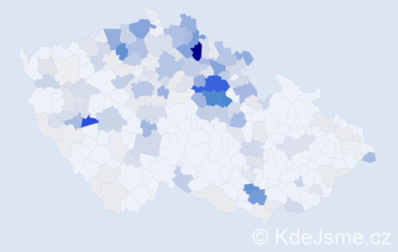 Příjmení: 'Bažant', počet výskytů 835 v celé ČR