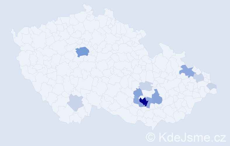 Příjmení: 'Koumal', počet výskytů 33 v celé ČR
