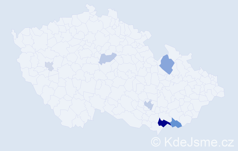 Příjmení: 'Irša', počet výskytů 17 v celé ČR