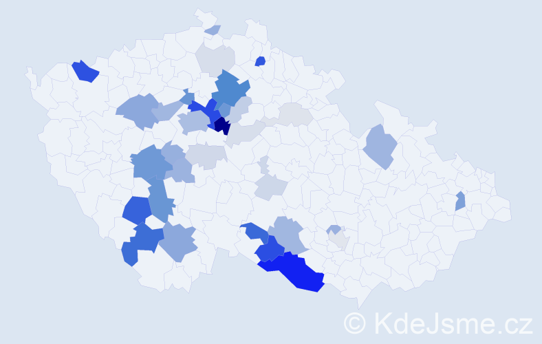 Příjmení: 'Fouček', počet výskytů 144 v celé ČR