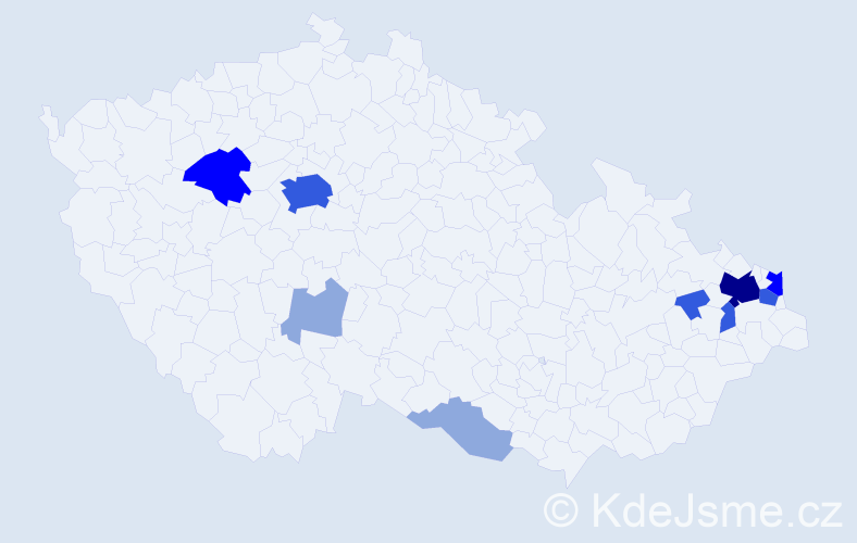 Příjmení: 'Gašperová', počet výskytů 27 v celé ČR