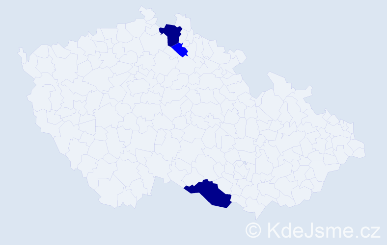 Příjmení: 'Glasr', počet výskytů 5 v celé ČR