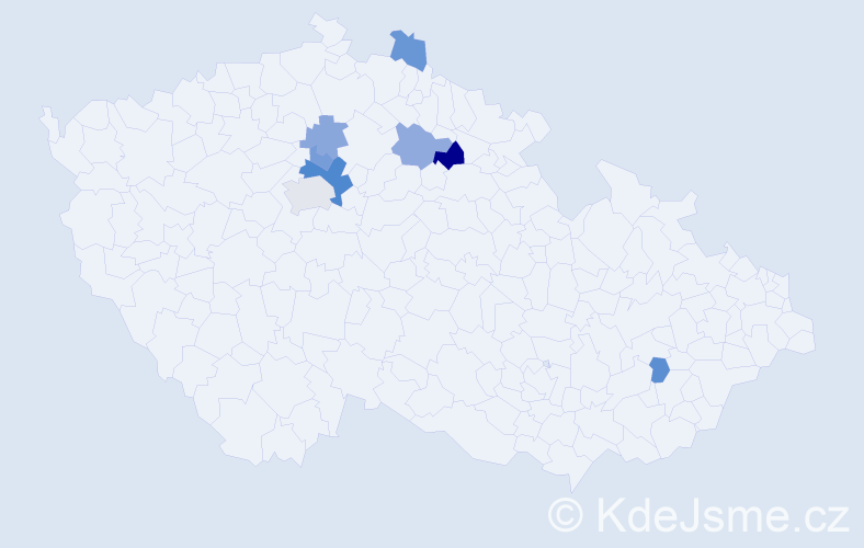 Příjmení: 'Inquortová', počet výskytů 13 v celé ČR