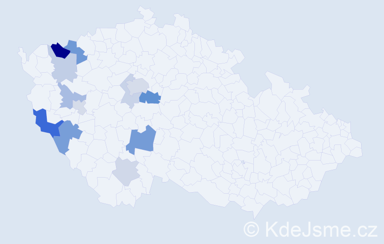 Příjmení: 'Laitlová', počet výskytů 27 v celé ČR