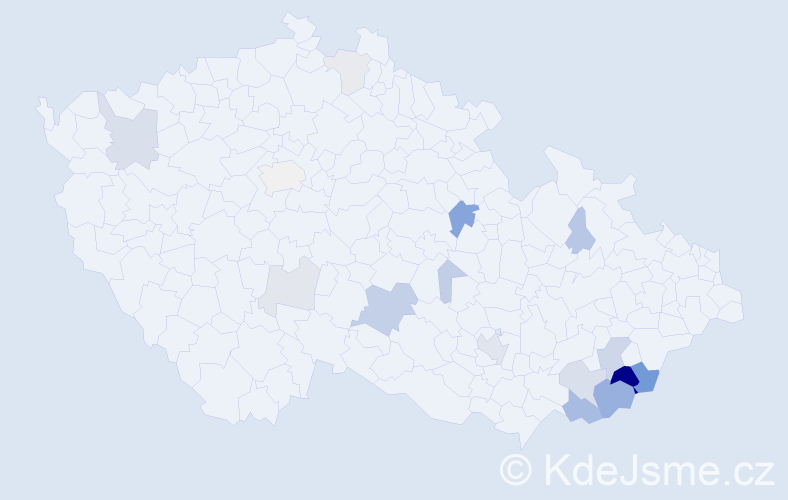 Příjmení: 'Bublák', počet výskytů 46 v celé ČR