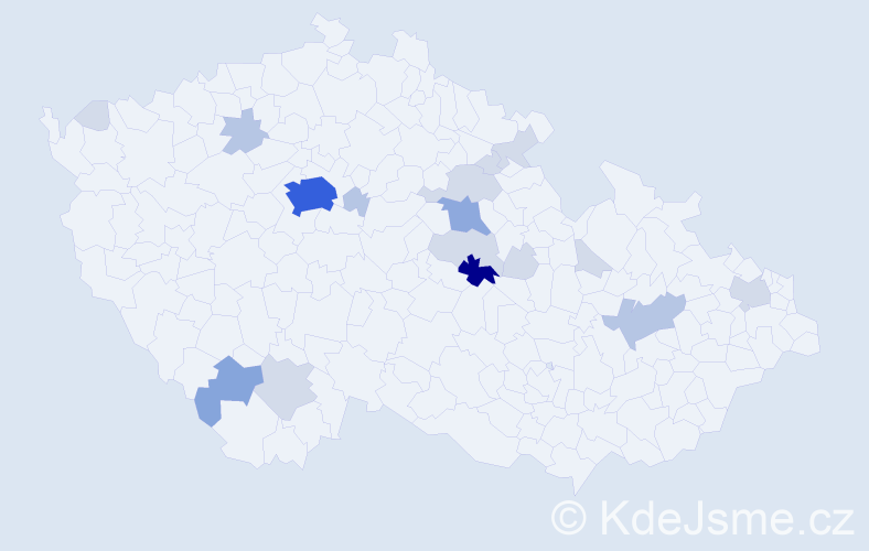 Příjmení: 'Klinecká', počet výskytů 49 v celé ČR