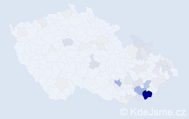 Příjmení: 'Buráňová', počet výskytů 272 v celé ČR