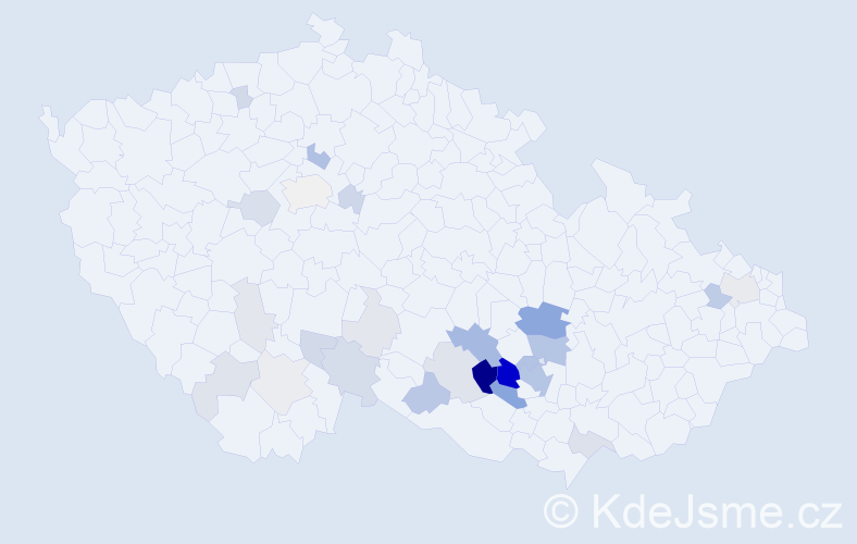 Příjmení: 'Chatrná', počet výskytů 96 v celé ČR
