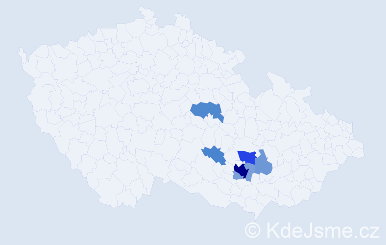 Příjmení: 'Woff', počet výskytů 20 v celé ČR