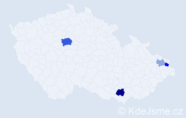 Příjmení: 'Ponzer', počet výskytů 13 v celé ČR