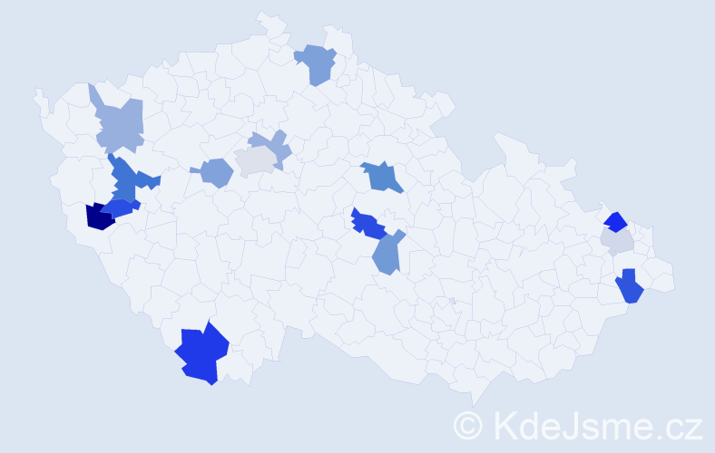 Příjmení: 'Zdechovan', počet výskytů 22 v celé ČR