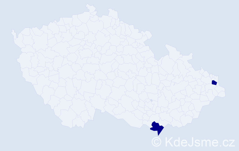 Příjmení: 'Scheppová', počet výskytů 2 v celé ČR