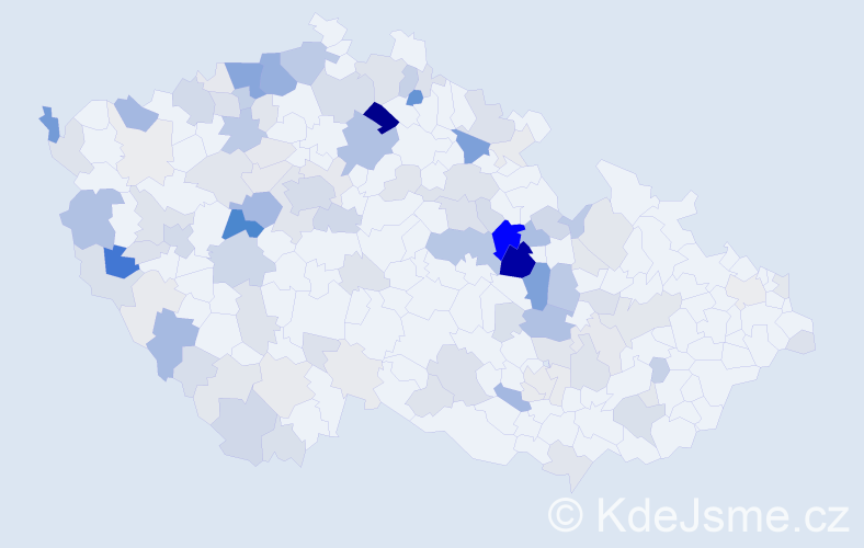 Příjmení: 'Abraham', počet výskytů 408 v celé ČR