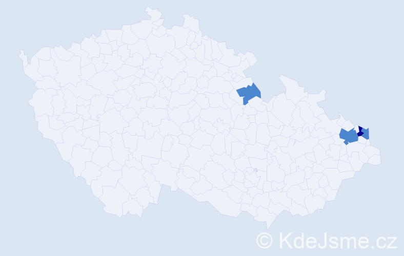 Příjmení: 'Kubančík', počet výskytů 6 v celé ČR