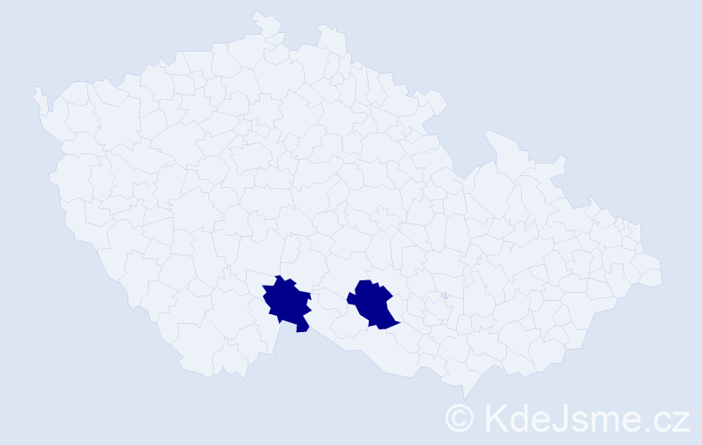 Příjmení: 'Kachlarová', počet výskytů 2 v celé ČR