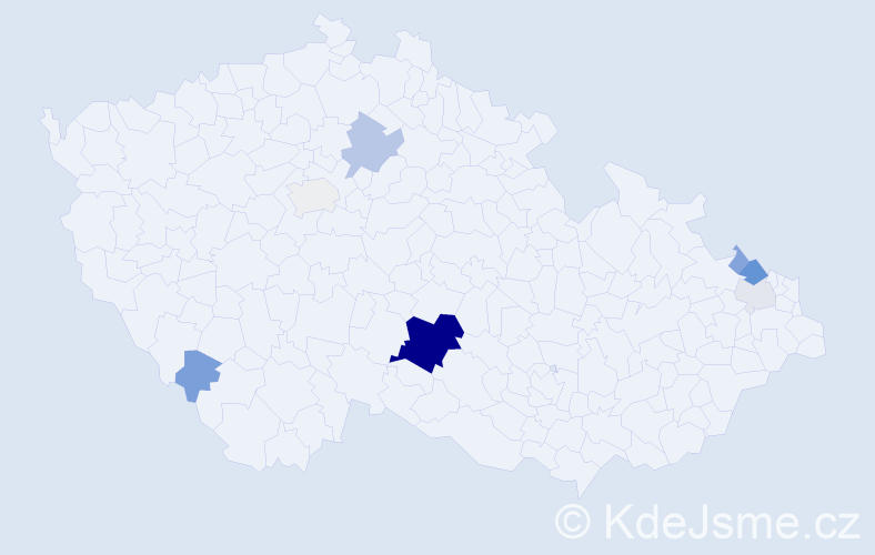 Příjmení: 'Kosak', počet výskytů 25 v celé ČR