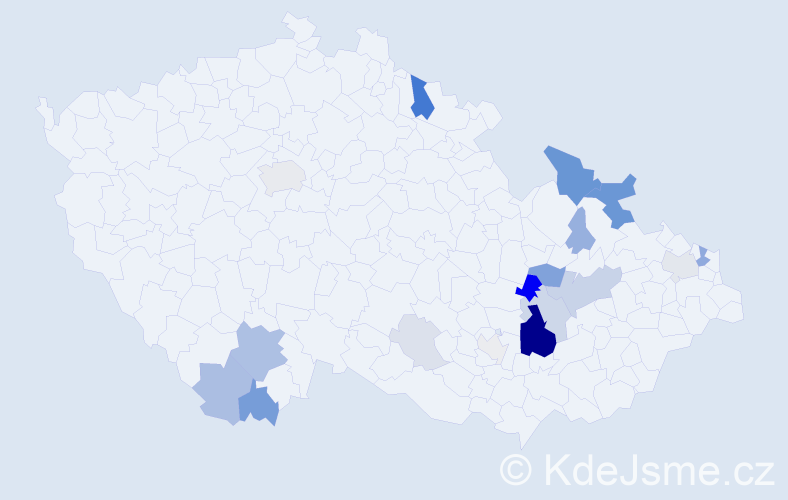 Příjmení: 'Mačkalová', počet výskytů 63 v celé ČR